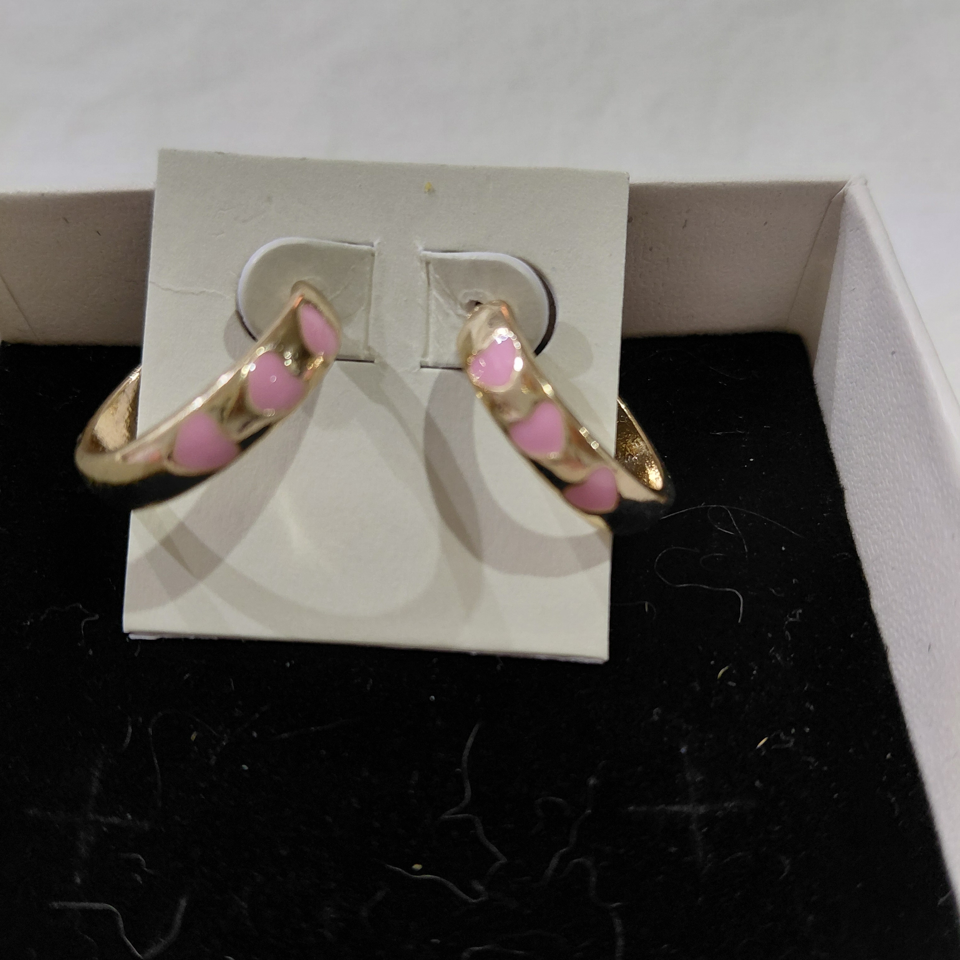 No Boundaries Gold And Pink Heart Hoop Earrings